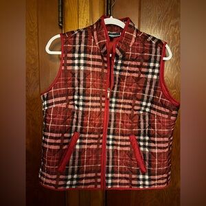 2/$20: Karen Scott Red and Pink Plaid Vest